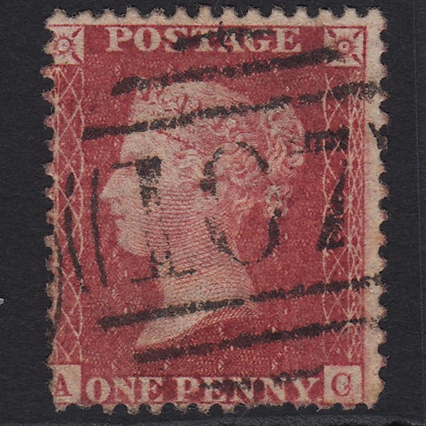 GB QV 1857 1d Rose-red SG40-C10(1) AC GU Bradford 107