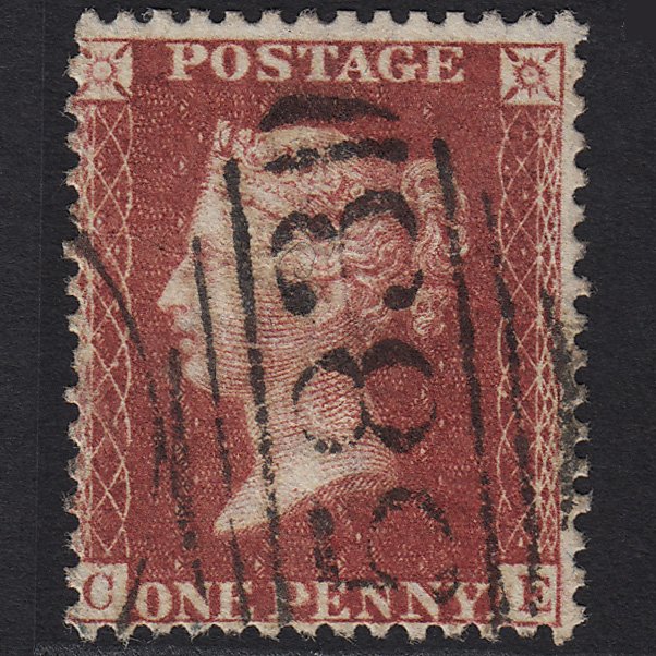 GB QV 1857 1d Rose-red (Plate 47) SG40-C10(1) CE GU Nottingham 583