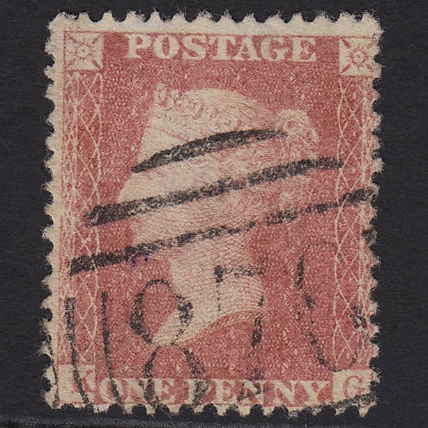 GB QV 1857 1d Pale Rose (Plate 56) SG39-C10(3) KG FU