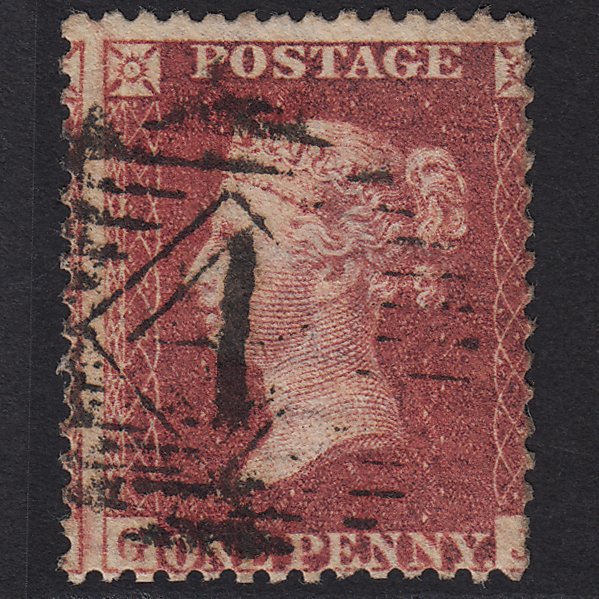 GB QV 1857 1d Rose-red (Plate 36) SG40-C10(1) GJ GU London IS 4 Misperf