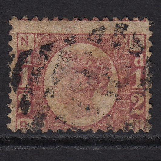 GB QV 1870 1/2d Rose (Plate 5) SG49-G4 RN GU Misperf