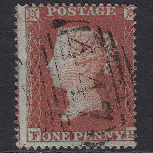 GB QV 1854 1d Red-brown Plate R5 SG17-C1(1) FB FU Leeds 447 Misperf