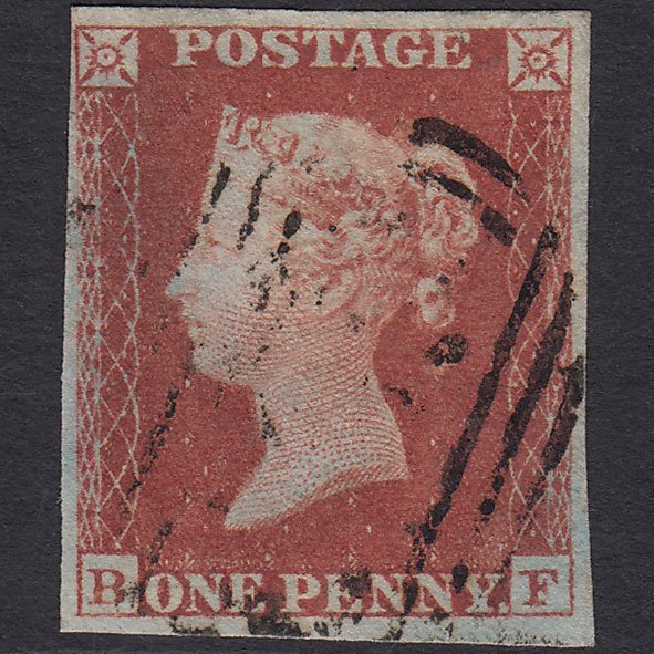 GB QV 1841 1d Red-brown (Plate 158) SG8-B2(1) BF FU 4 Margins Light Cancel