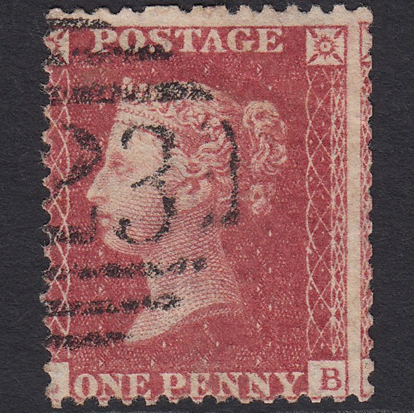 GB QV 1857 1d Rose-red (Plate 62) SG40-C10(1) LB GU Large Misperf
