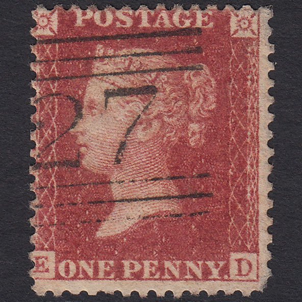 GB QV 1857 1d Rose-red (Plate 41) SG40-C10(1) ED GU Scotland