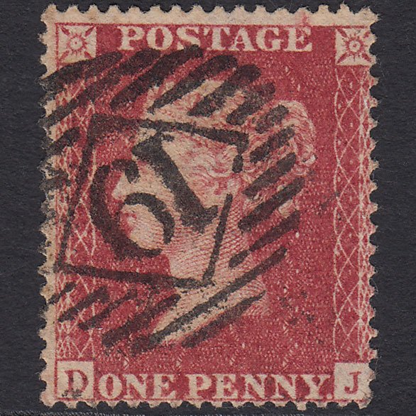 GB QV 1857 1d Rose-red (Plate 43) SG36-C11 DJ FU London IS 19