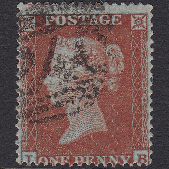 GB QV 1854 1d Red-brown (Plate 198) SG17-C1(1) Framed Reverse IB FU