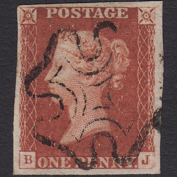 GB QV 1841 1d Red-brown (Plate 21) SG8-B1(1) GUideline BJ VFU Maltese Cross