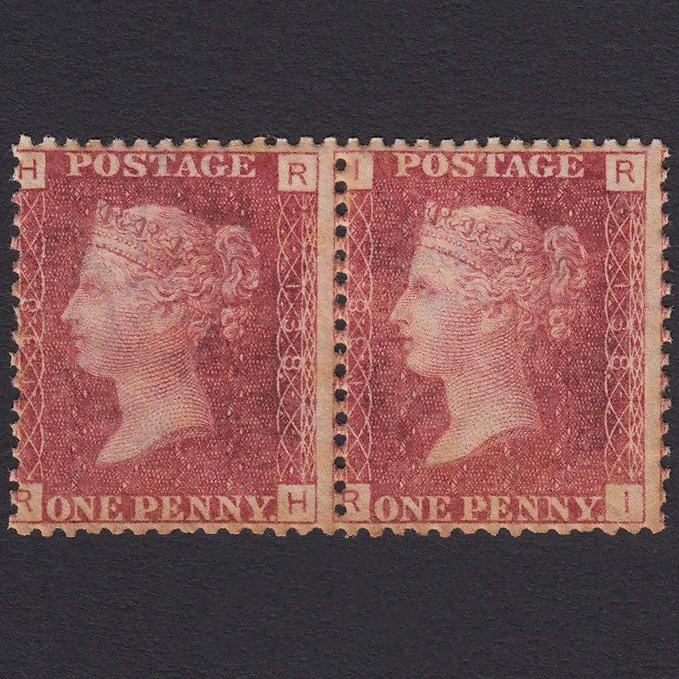 GB QV 1864 1d Lake-red (Plate 138) SG44-G1(2) RH-RI Good MNH Pair