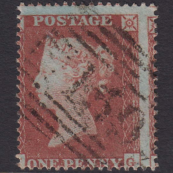 GB QV 1854 1d Red-brown SG17-C1(1) ?g FU Glasgow 159 Large Misperf