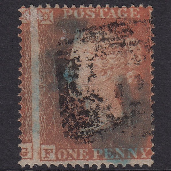 GB QV 1854 1d Yellow-Brown Plate 179 SG18-C1(2) FH GU Huge Misperf