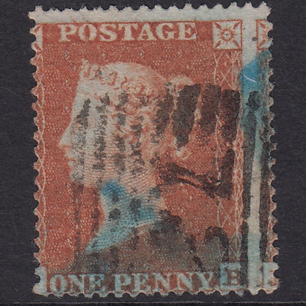 GB QV 1854 1d Red-Brown Plate R5 SG17-C1(1) JB GU Scotland Large Misperf