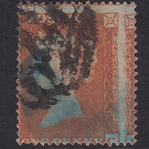 GB QV 1854 1d Red-Brown SG17-C1(1) ?C GU Huge Misperf