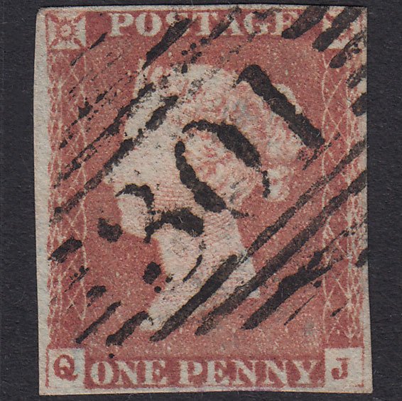 GB QV 1841 1d Red-Brown Plate 67 SG8-B1(1) QJ FU Leixlip 301