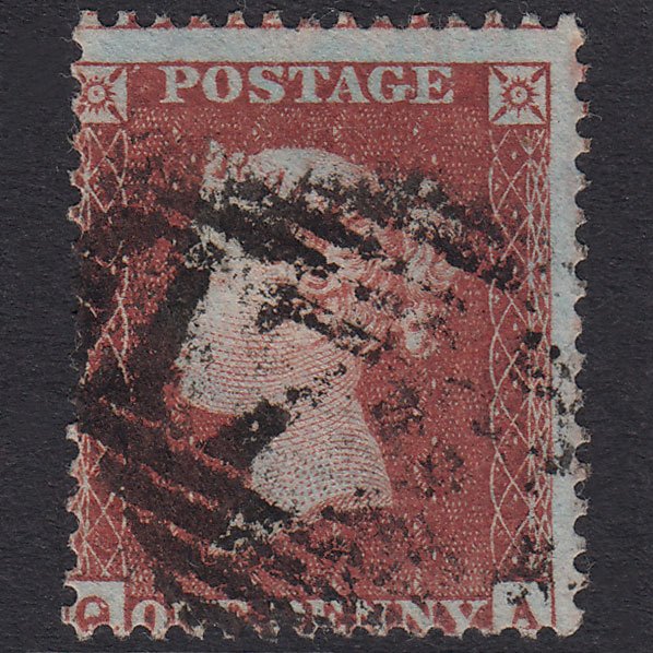 GB QV 1855 1d Red-Brown Plate R4 SG22-C2(1) QA GU Ireland