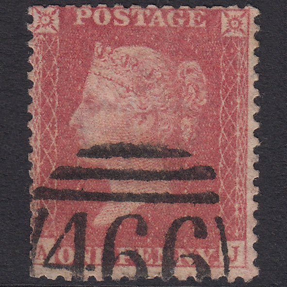 GB QV 1857 1d Plate 63 SG39-C10(3) AJ GU Missing Imprimatur Liverpool 466