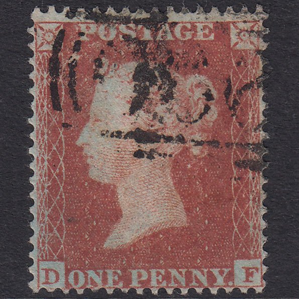 GB QV 1854 1d Red-Brown Plate 180 SG17-C1(1) DF GU