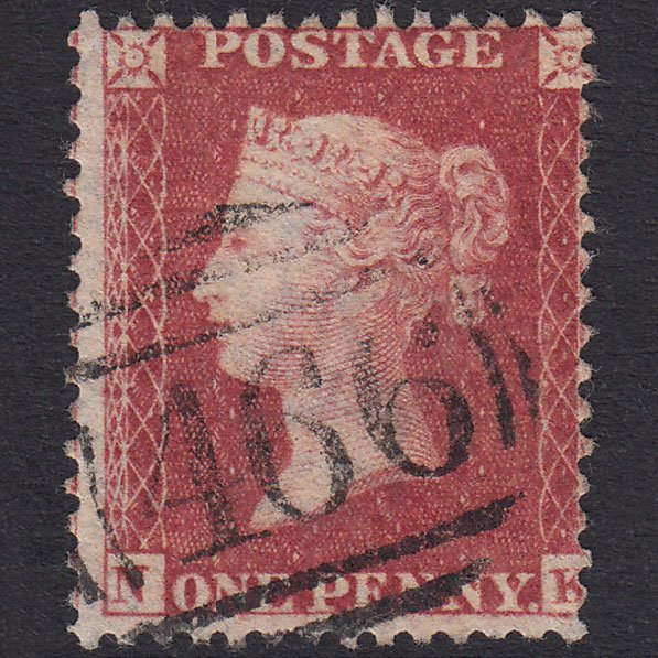 GB QV 1857 1d Rose-Red Plate 43 SG40-C10(1) NK FU Liverpool 466