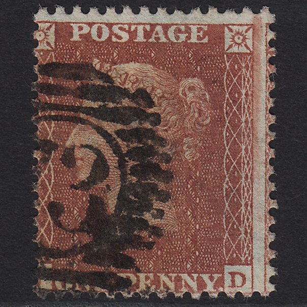 GB QV 1856 1d Red-brown SG29-C8(1) FU London D&S 73