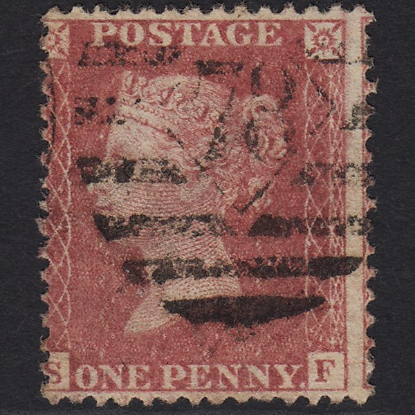 GB QV 1857 1d Rose-red (Plate 43) SG40-C10(1) SF FU London IS 78 Misperf