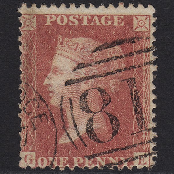 GB QV 1857 1d Rose-red (Plate 48) SG40-C10(1) GE FU