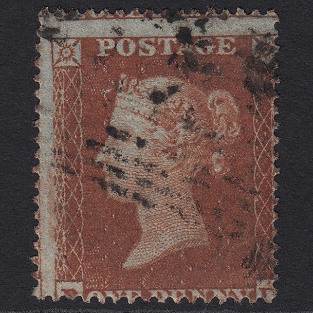 GB QV 1854 1d Red-brown (Plate 195) SG17-C1(1) PD GU Large Misperf