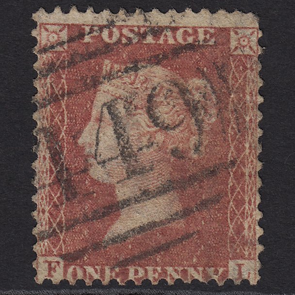 GB QV 1857 1d Rose-red (Plate 60) SG40-C10(1) FL GU Leicester 449