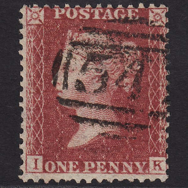 GB QV 1857 1d Deep Rose-red SG41-C10(4) IK FU
