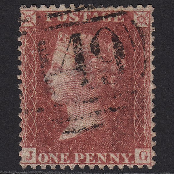 GB QV 1857 1d Rose-red (Plate 52) SG40-C10(1) JG GU Burford 149