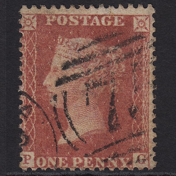 GB QV 1857 1d Rose-red (Plate 55) SG40-C10(1) PG GU Birmingham 75