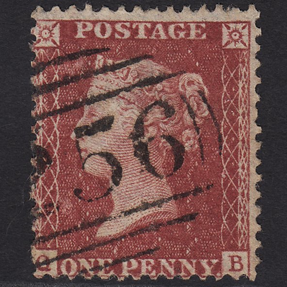 GB QV 1857 1d Deep Rose-red (Plate 59) SG41-C10(4) QB FU Dorchester 256