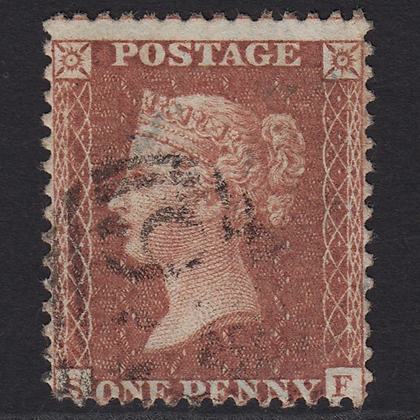 GB QV 1856 1d Red-brown (Plate 27) SG29-C8(1) SF GU Light Cancel