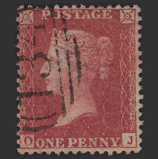 GB QV 1857 1d Rose-red (Plate 48) SG40-C10(1) OJ FU Bristol 134