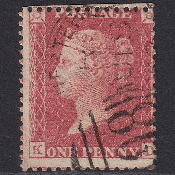 GB QV 1857 1d (Plate 37) SG40-C10(1) KD FU Manchester 498 Spoon Misperf