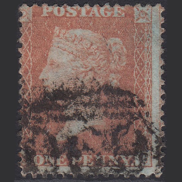 GB QV 1856 1d Red-brown SG29-C8(1) GU Misperf