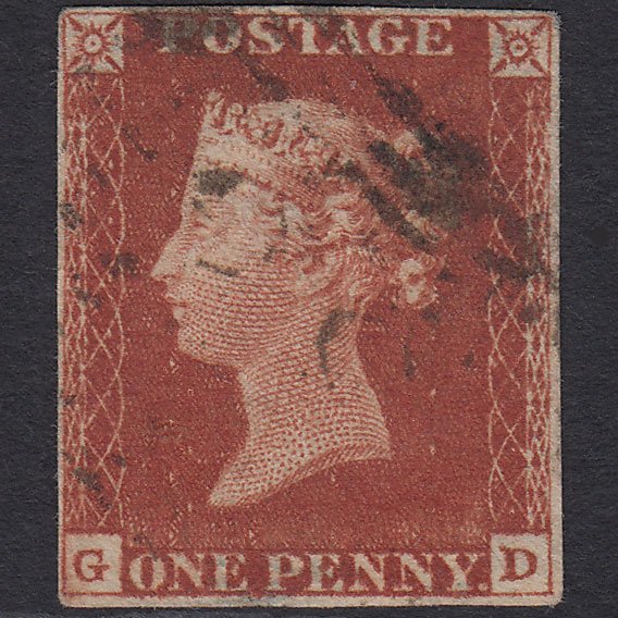 GB QV 1841 1d Deep Red-brown (Plate 52) SG10-B1(4) GD FU 4M Light Scots Cancel