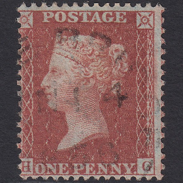 GB QV 1856 1d Red-brown (Plate 25) SG29-C8(1) HG VFU Town Cancel