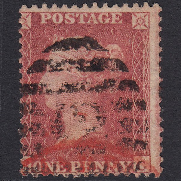GB QV 1861 1d Rose-red Plate R15 SGC13(1) RC FU 12 & Red Pmk Misperf