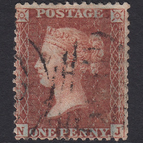 GB QV 1856 1d Purple-brown (Plate 25) C8(8) NJ GU