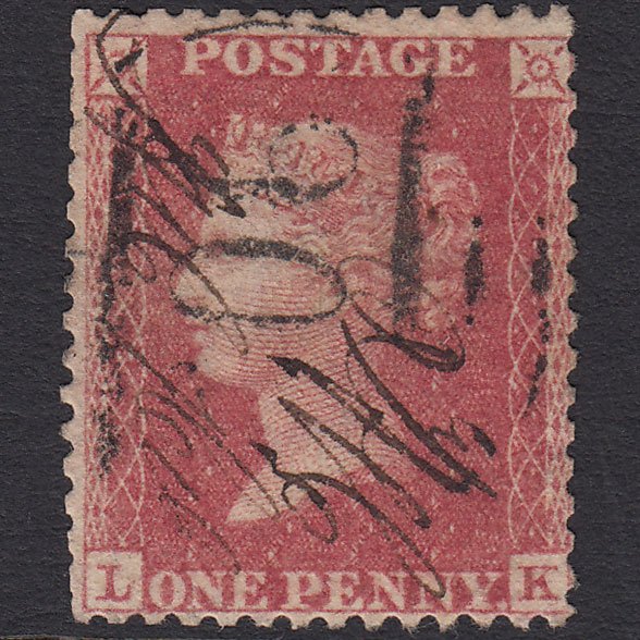 GB QV 1857 1d Rose-red (Plate 39) SG40-C10(1) LK GU Manuscript Cancel