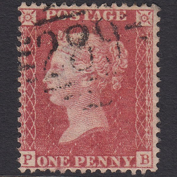 GB QV 1857 1d Rose-red (Plate 27) SG40-C10(1) PB FU Kingstown 289