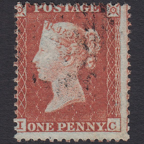 GB QV 1855 1d Red-brown Plate R4 SG22-C2(1) IC FU Light Cancel Misperf