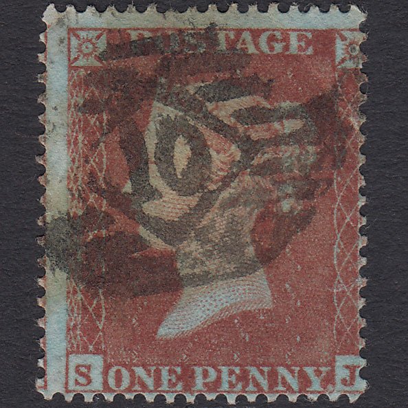 GB QV 1854 1d Red-brown (Plate 166) SG17-C1(1) SJ GU London IS 10