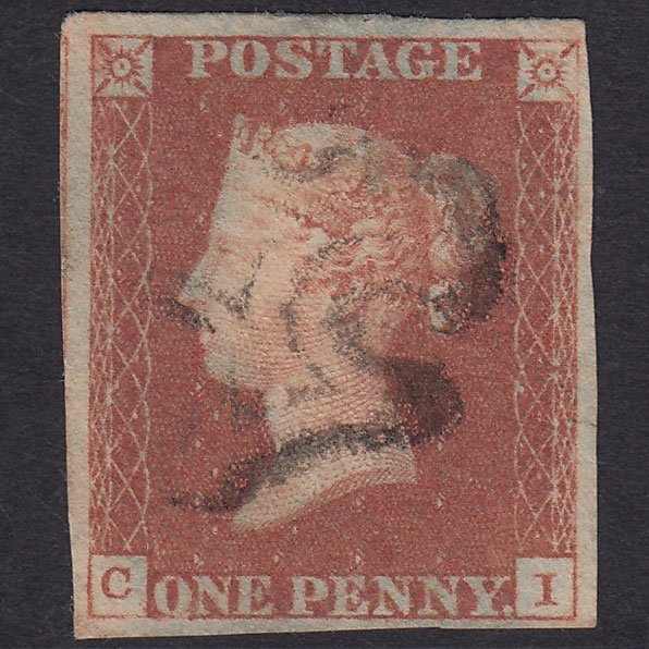 GB QV 1841 1d Red-Brown Penny Black Plate 9 SG7-A2 CI GU 4M Maltese Cross