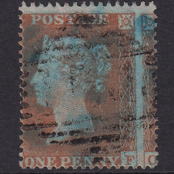GB QV 1854 1d Plate R6 SG17-C1(1) OF GU Cookstown 154 Huge Misperf