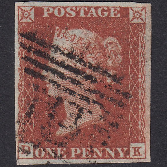 GB QV 1841 1d Red-Brown Plate 53 SG8-B1(1) DK FU 4 Margins Scotland