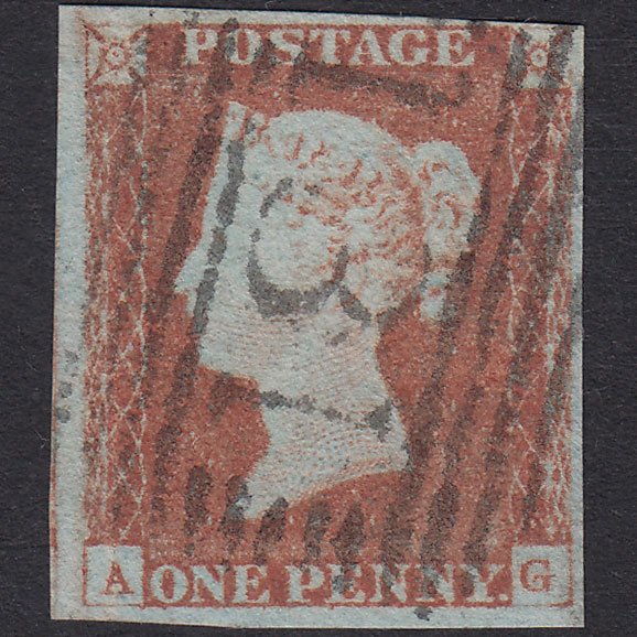 GB QV 1841 1d Pl 62 SG8-B1(1) AG FU Missing Imprimatur 4M Edinburgh 131