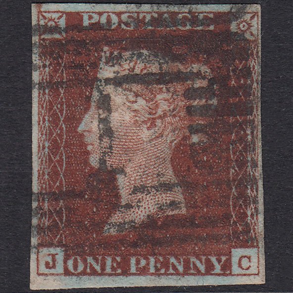 GB QV 1841 1d Deep Red-Brown Plate 52 SG10-B1(4) JC FU 4M Aberdeen 1