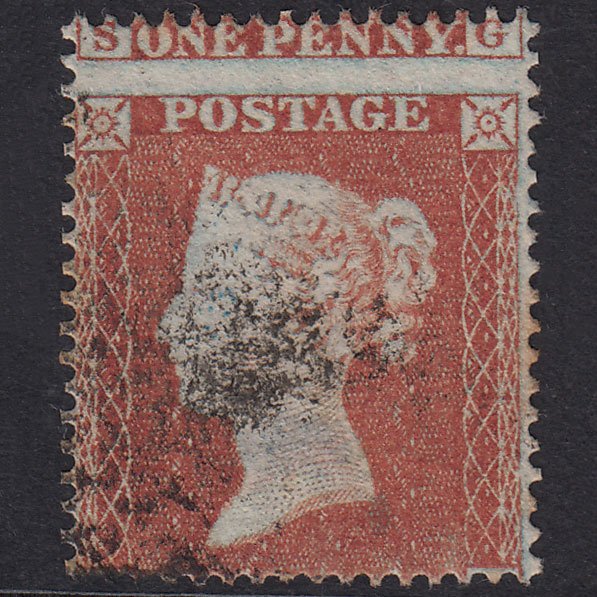 GB QV 1854 1d Red-Brown Plate 178 SG17-C1(1) TG GU Huge Misperf