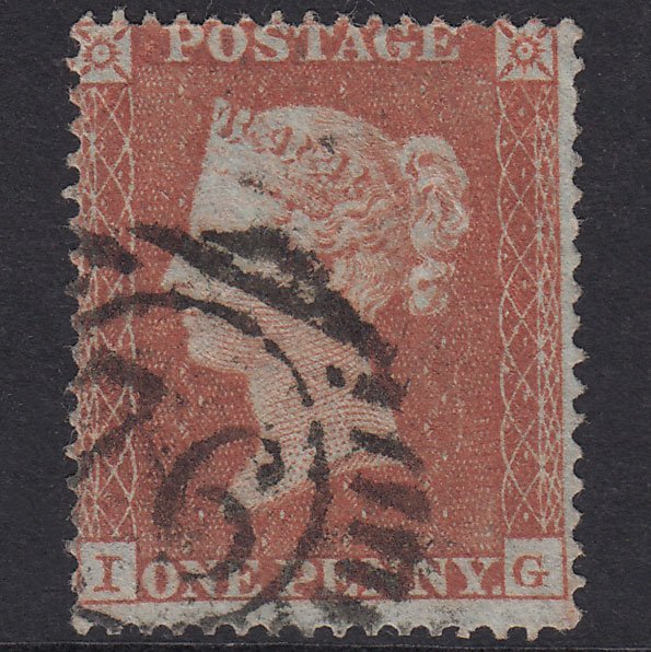 GB QV 1854 1d Red-Brown Plate 174 SG17-C1(1) IG GU London D&S 76